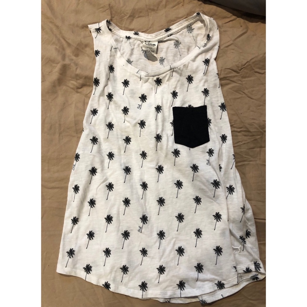 Victorias secret PINK palm tree cutoff tank size small